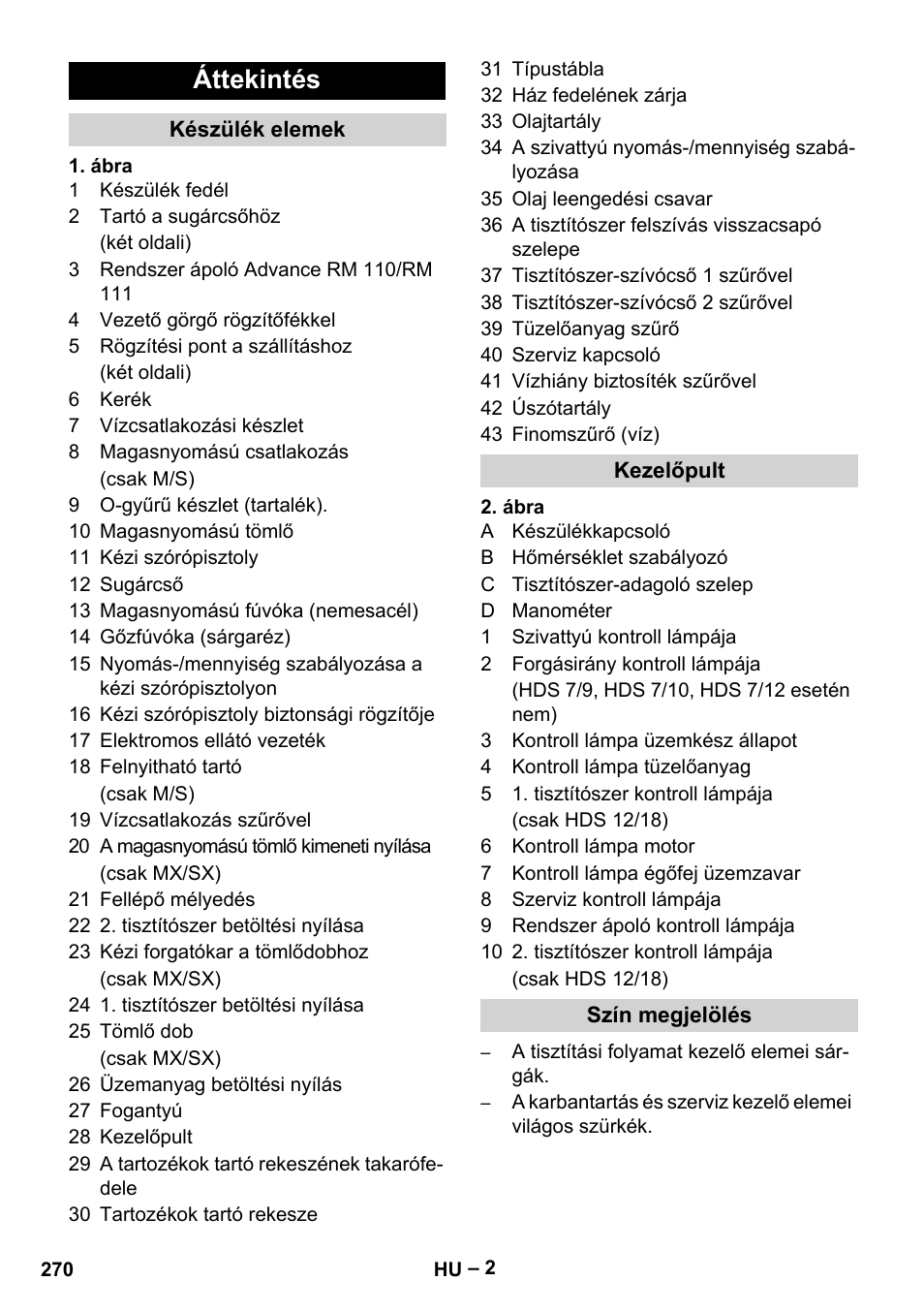 Áttekintés | Karcher HDS 7-12-4 M User Manual | Page 270 / 516