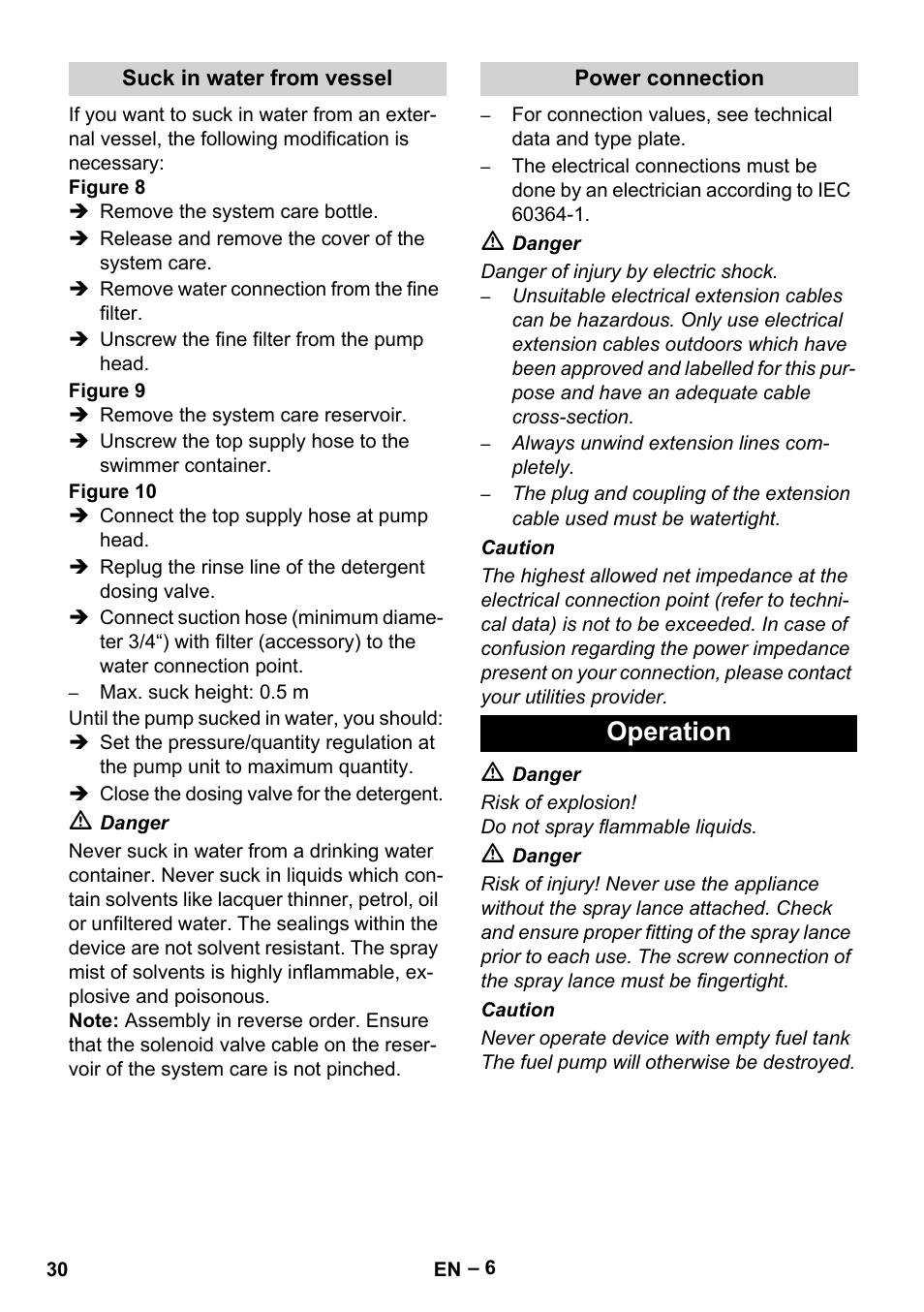 Operation | Karcher HDS 7-12-4 M User Manual | Page 30 / 516
