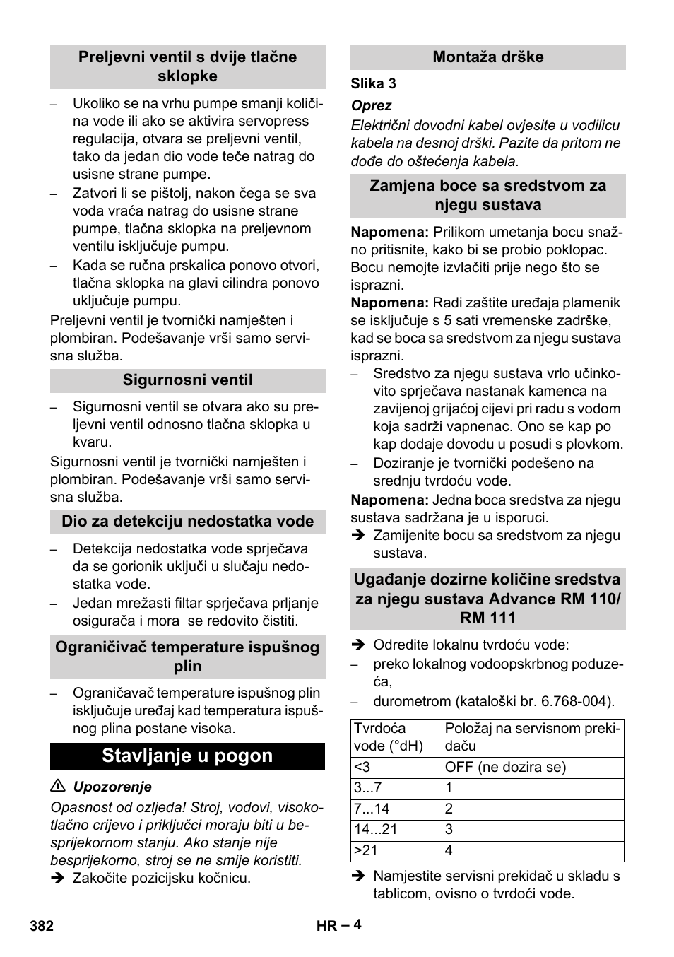 Stavljanje u pogon | Karcher HDS 7-12-4 M User Manual | Page 382 / 516