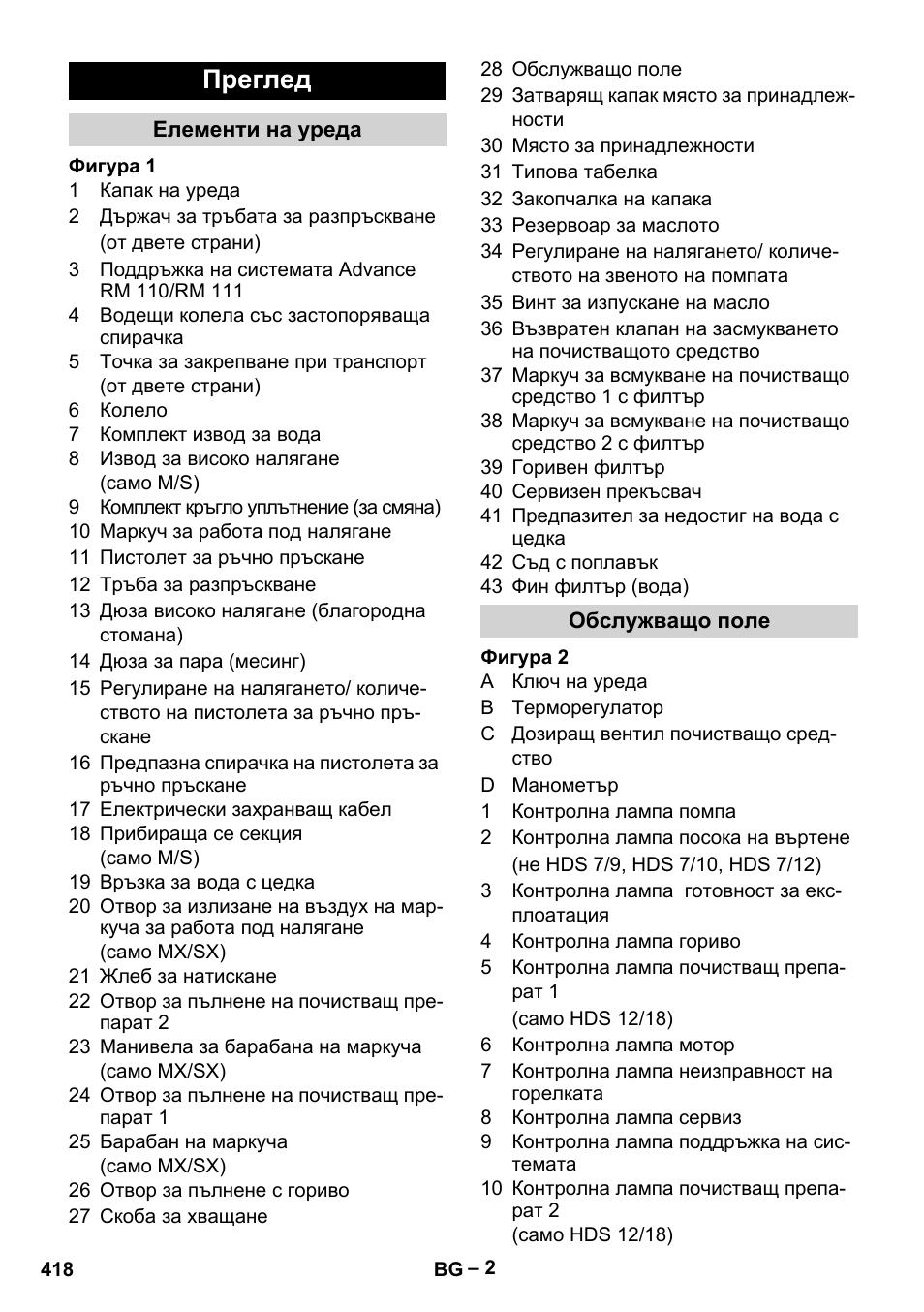 Преглед | Karcher HDS 7-12-4 M User Manual | Page 418 / 516