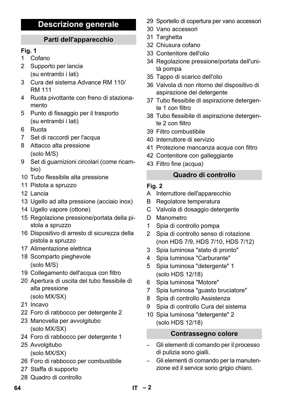 Descrizione generale | Karcher HDS 7-12-4 M User Manual | Page 64 / 516