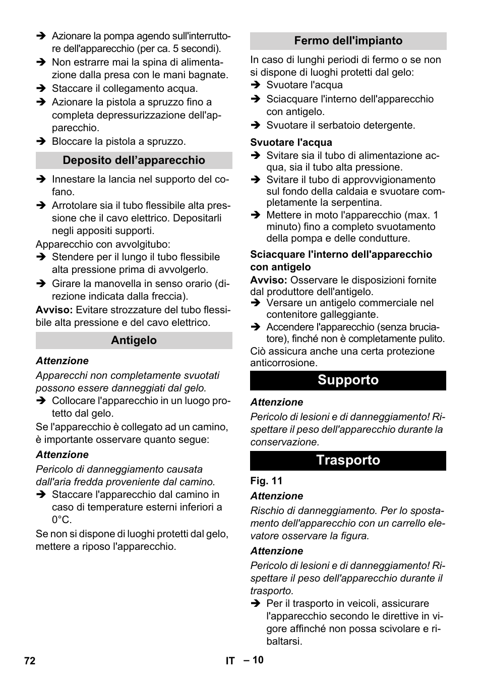 Supporto trasporto | Karcher HDS 7-12-4 M User Manual | Page 72 / 516