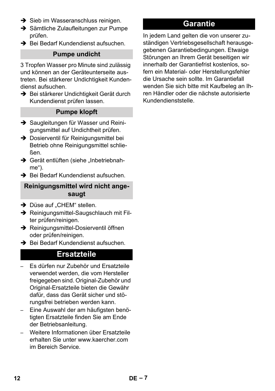 Ersatzteile garantie | Karcher HD 6-12-4 CX Plus User Manual | Page 12 / 364
