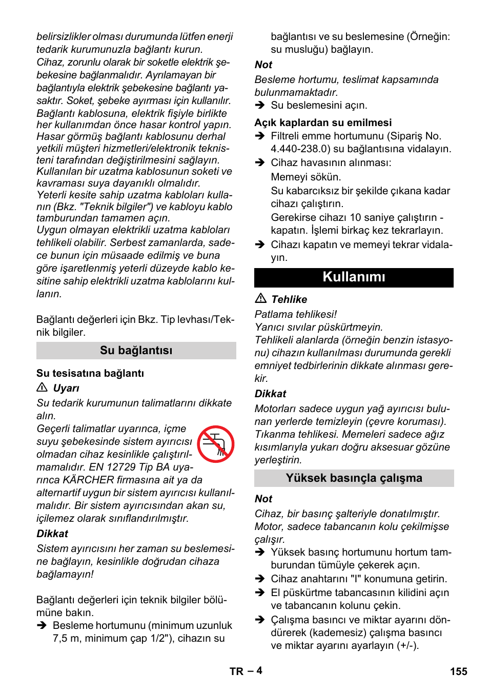 Kullanımı | Karcher HD 6-12-4 CX Plus User Manual | Page 155 / 364