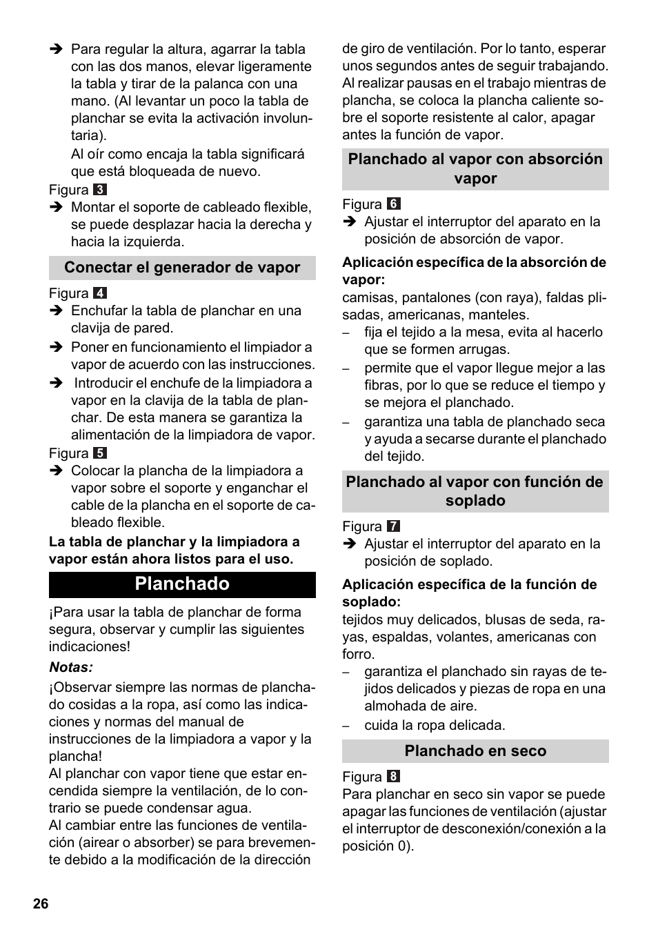 Planchado | Karcher Stirerie SI 2-600 CB User Manual | Page 26 / 120