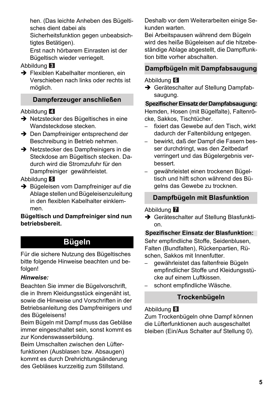Bügeln | Karcher Stirerie SI 2-600 CB User Manual | Page 5 / 120