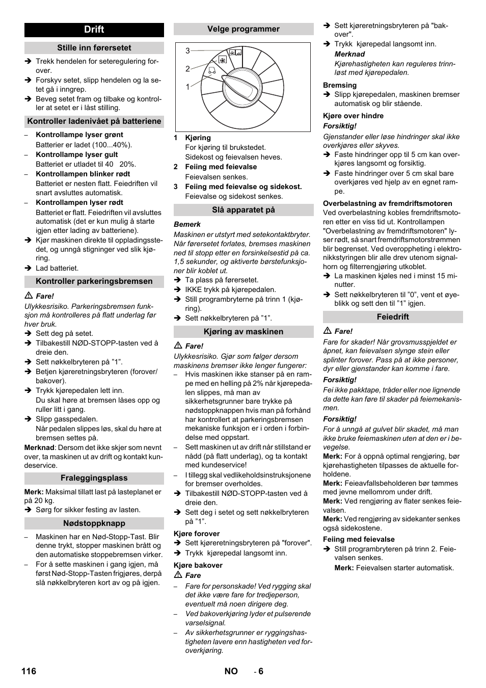 Drift | Karcher KM 90-60 R Bp Pack Advanced User Manual | Page 116 / 376