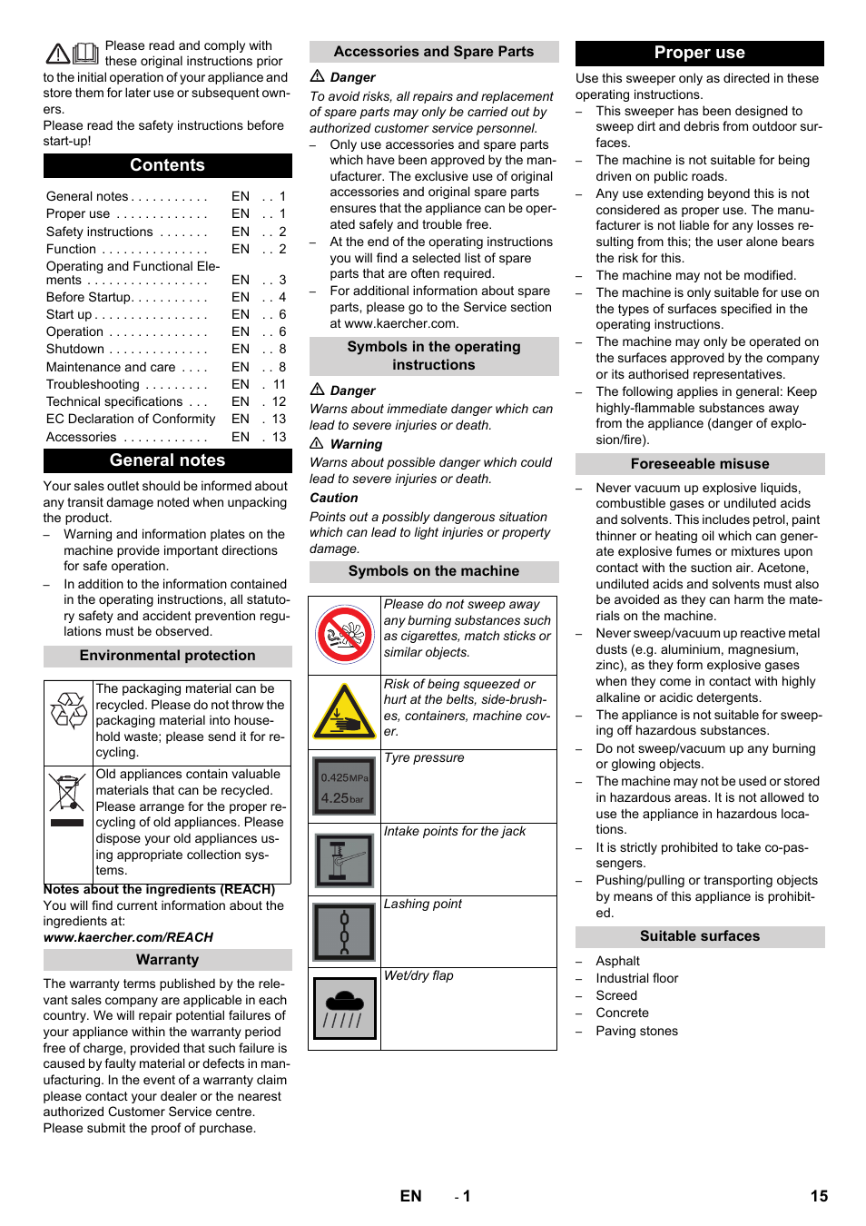 Karcher KM 90-60 R Bp Pack Advanced User Manual | Page 15 / 376