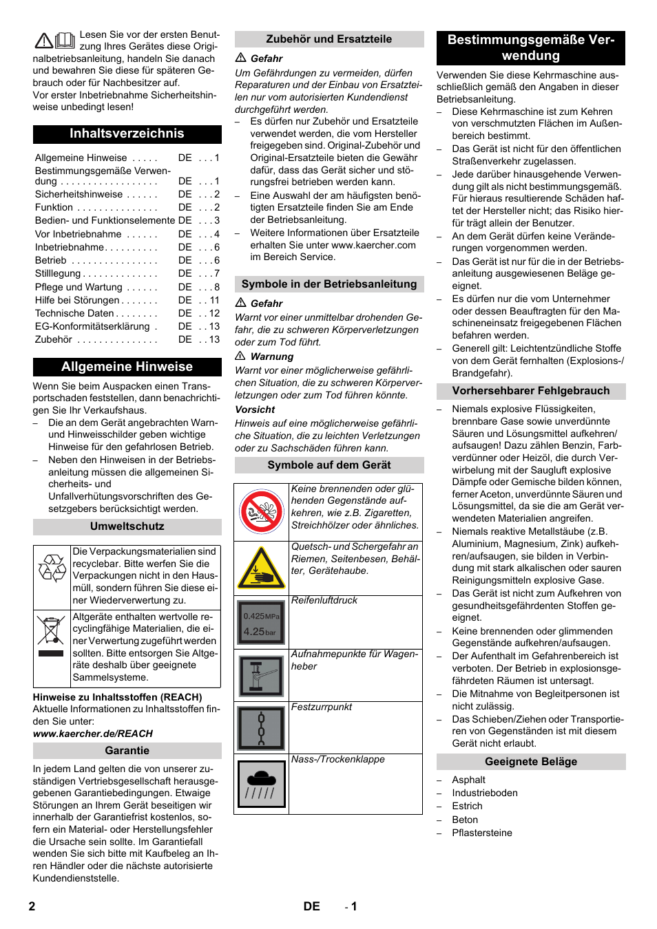 Karcher KM 90-60 R Bp Pack Advanced User Manual | Page 2 / 376