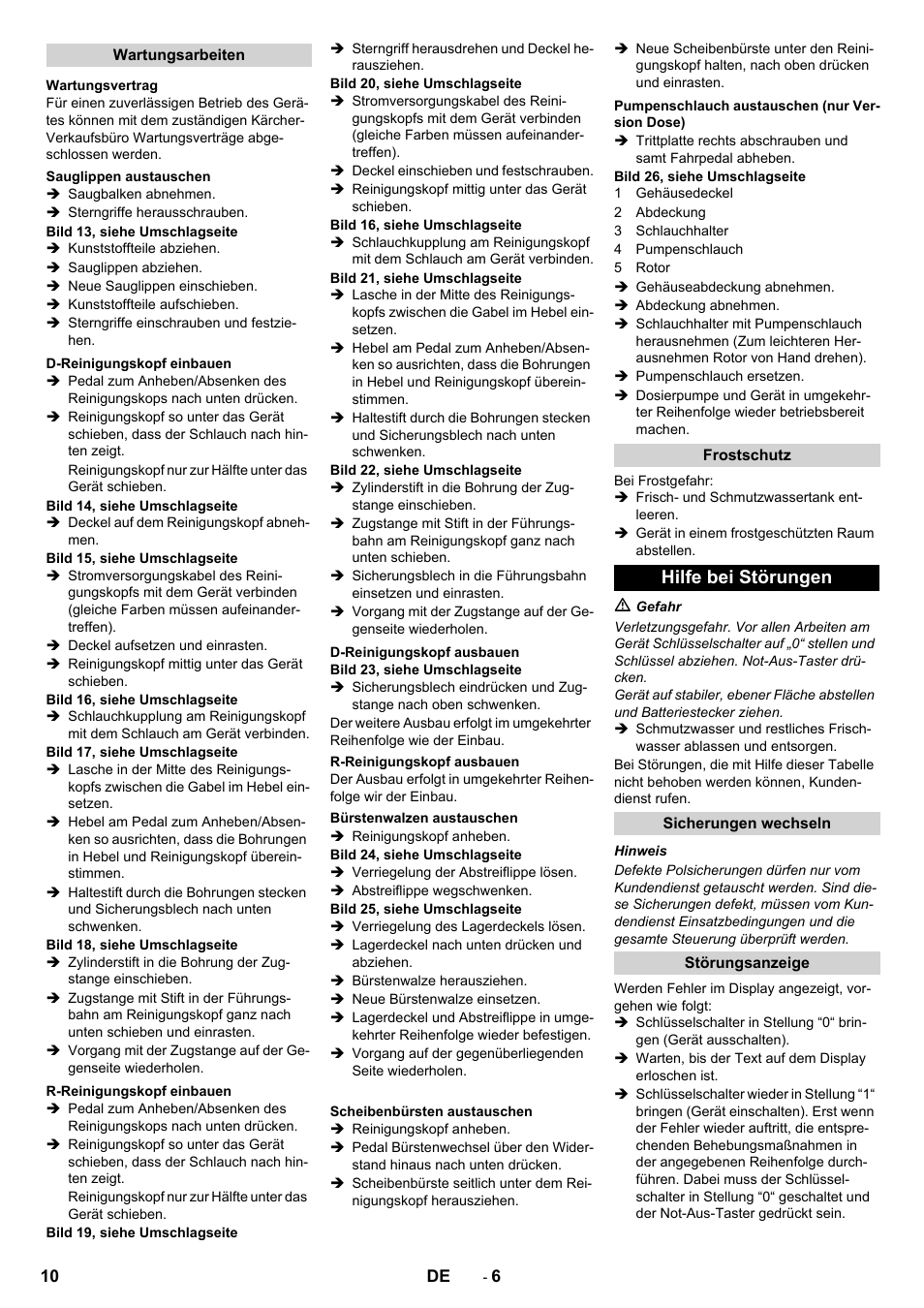 Hilfe bei störungen | Karcher B 90 R Adv DOSE Bp Pack User Manual | Page 10 / 272
