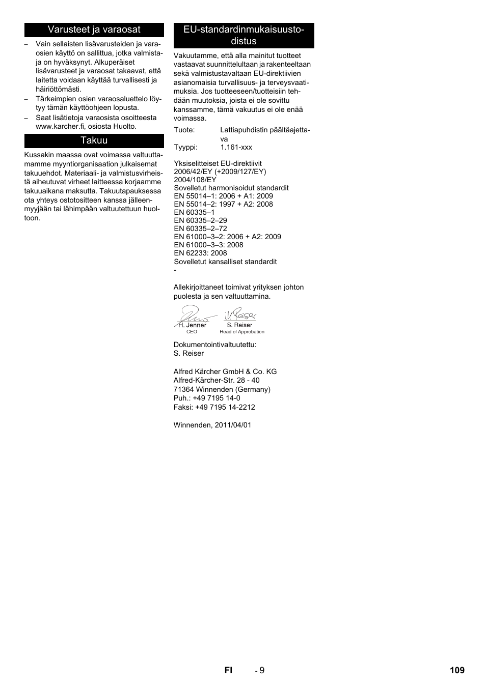 Karcher B 90 R Adv DOSE Bp Pack User Manual | Page 109 / 272