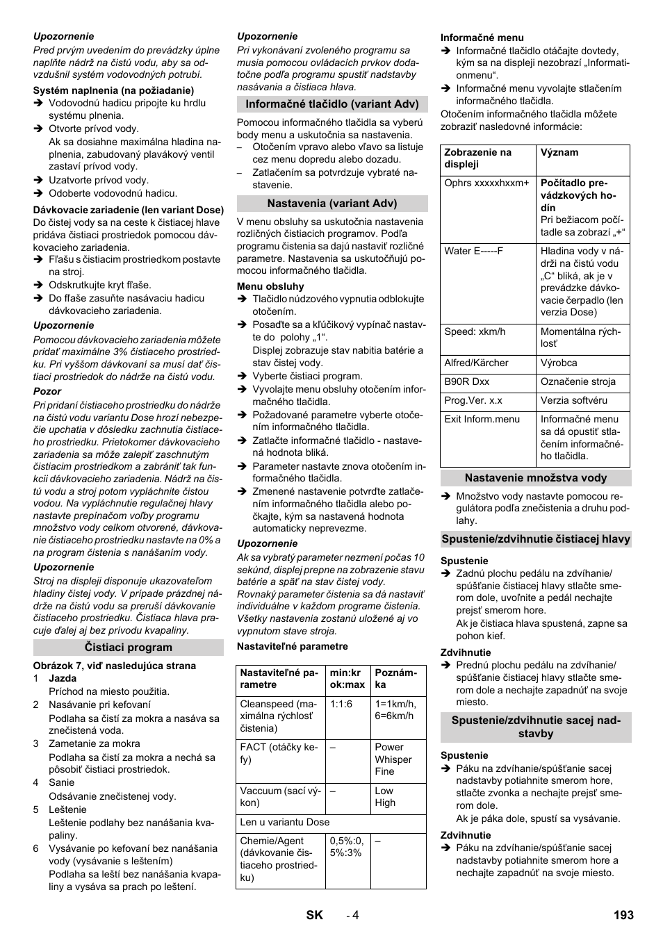 Karcher B 90 R Adv DOSE Bp Pack User Manual | Page 193 / 272