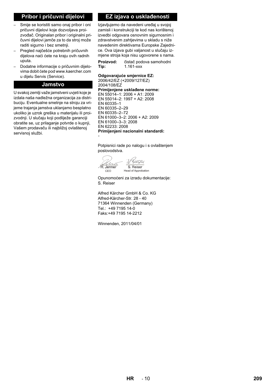 Karcher B 90 R Adv DOSE Bp Pack User Manual | Page 209 / 272