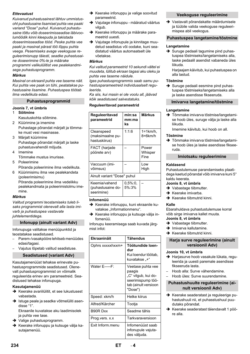 Karcher B 90 R Adv DOSE Bp Pack User Manual | Page 234 / 272