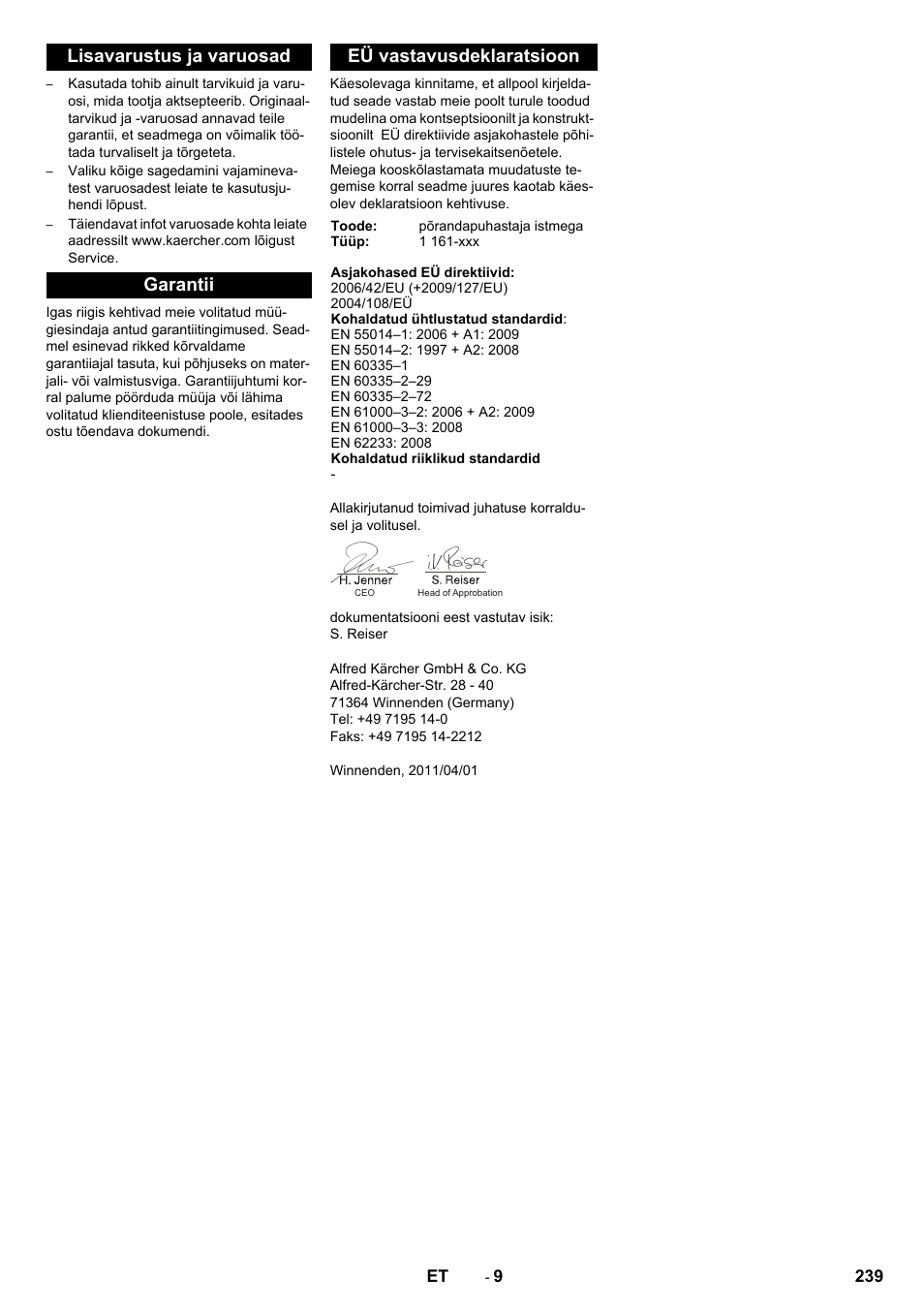 Karcher B 90 R Adv DOSE Bp Pack User Manual | Page 239 / 272
