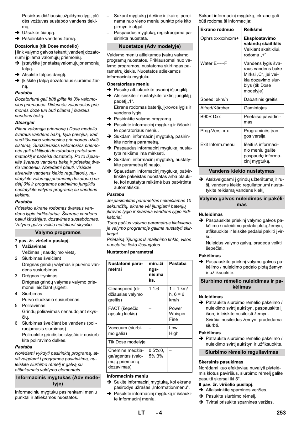 Karcher B 90 R Adv DOSE Bp Pack User Manual | Page 253 / 272