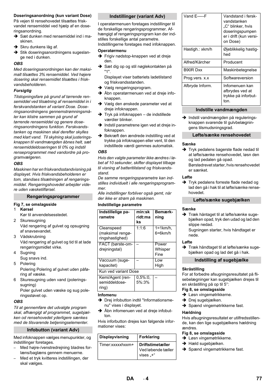 Karcher B 90 R Adv DOSE Bp Pack User Manual | Page 77 / 272