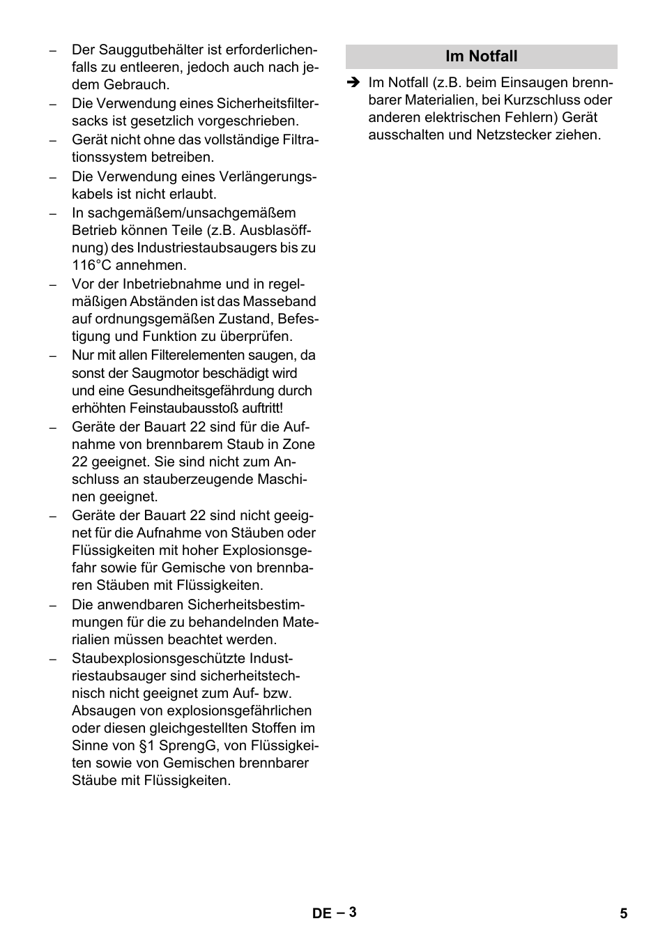 Im notfall | Karcher IV 100-55 H B1 User Manual | Page 5 / 308