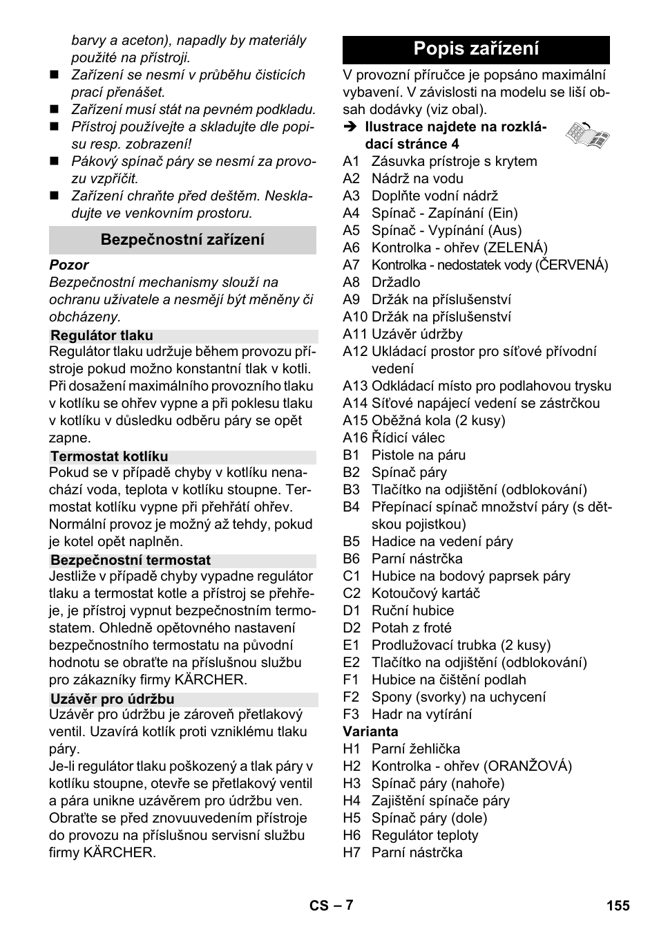 Popis zařízení | Karcher Stirerie SI 2-600 CB User Manual | Page 155 / 286