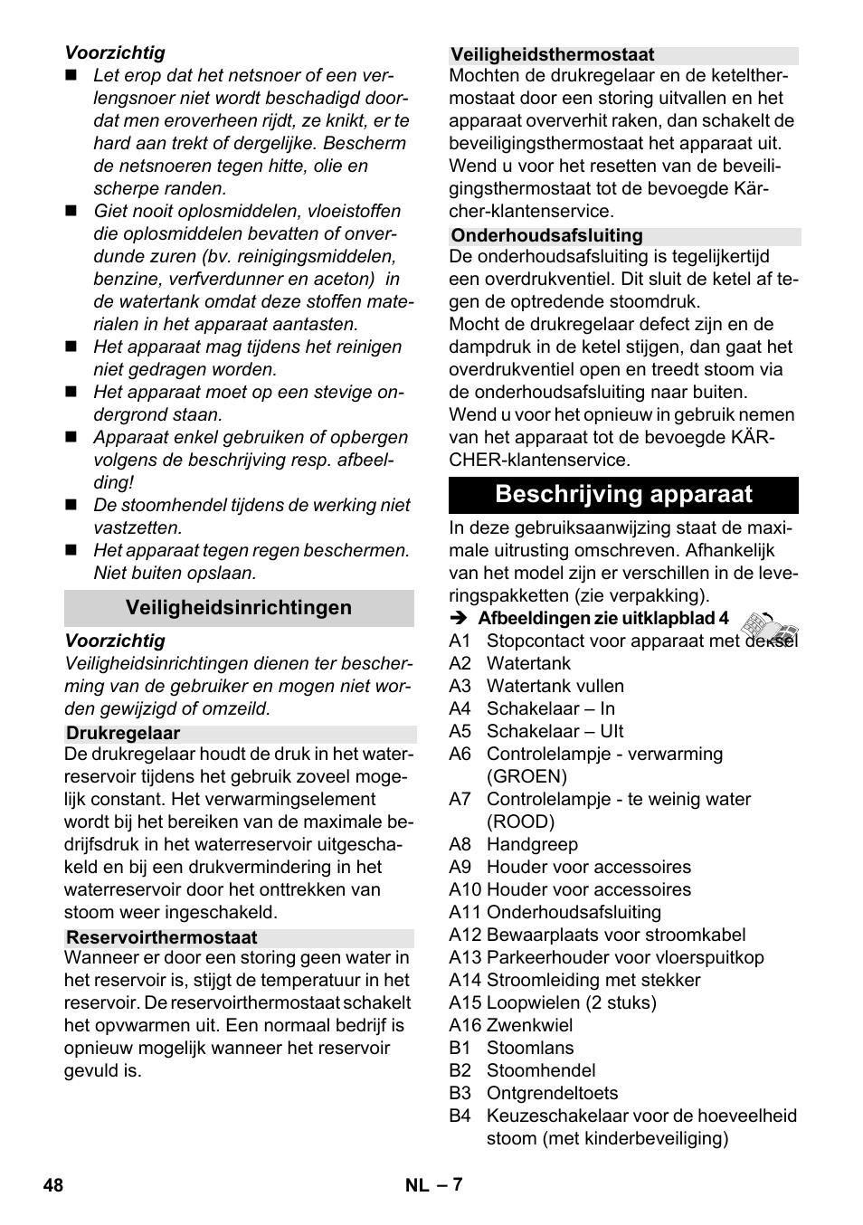Beschrijving apparaat | Karcher Stirerie SI 2-600 CB User Manual | Page 48 / 286