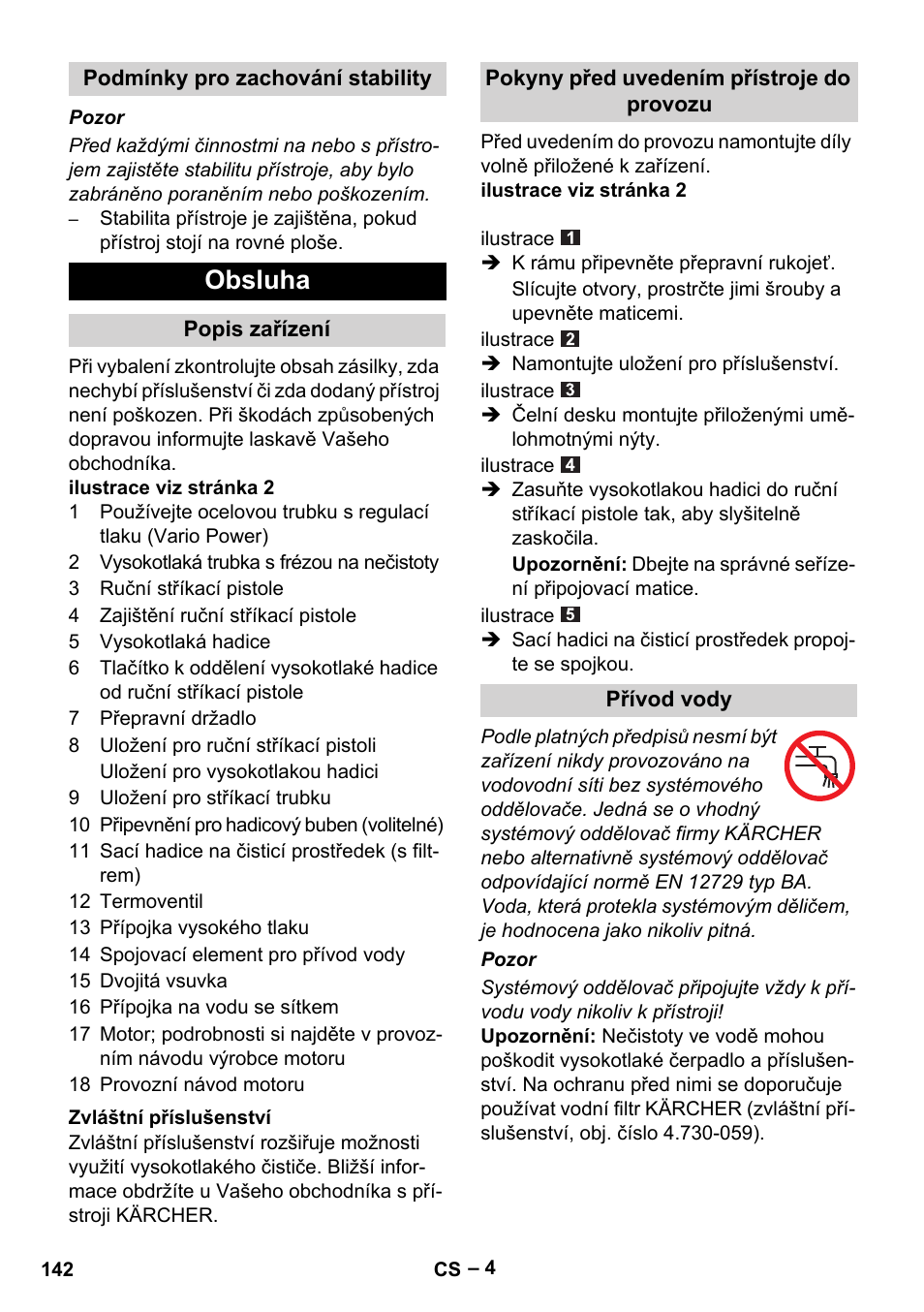 Obsluha | Karcher G 7-10 M User Manual | Page 142 / 248