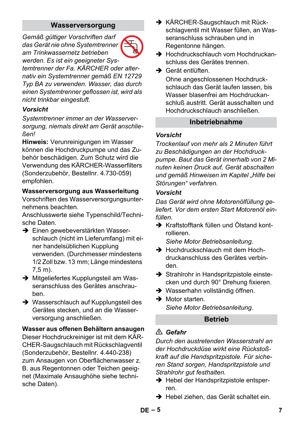Karcher G 7-10 M User Manual | Page 7 / 248