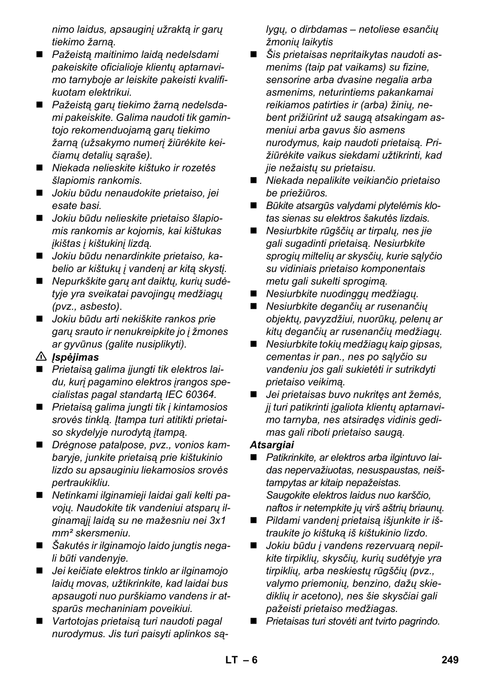 Karcher SV 1902 User Manual | Page 249 / 284