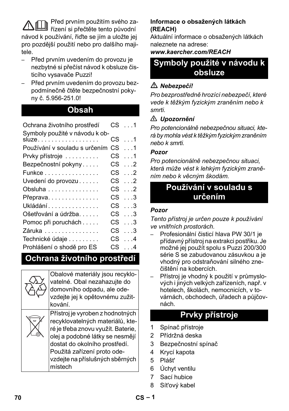 Karcher PW 30-1 User Manual | Page 70 / 128