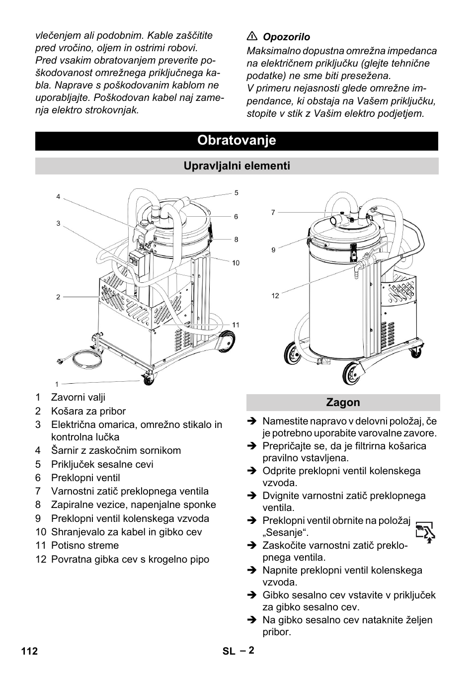 Obratovanje | Karcher IVL 50-24-2 User Manual | Page 112 / 192