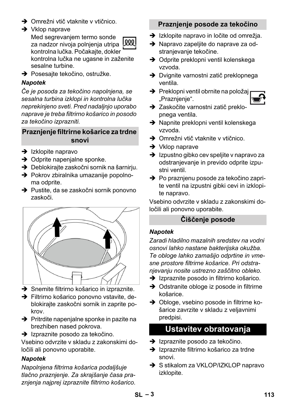Ustavitev obratovanja | Karcher IVL 50-24-2 User Manual | Page 113 / 192