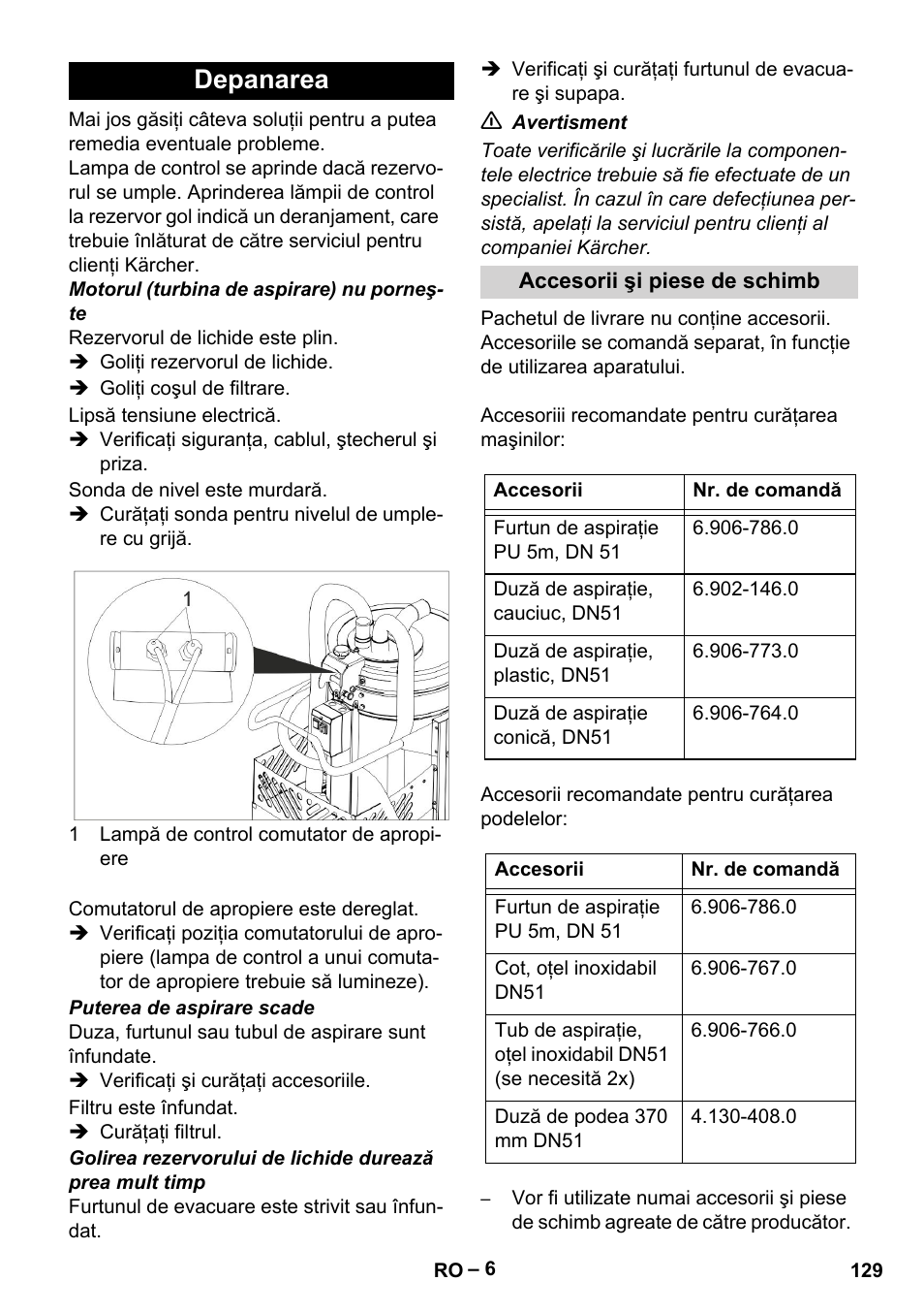 Depanarea | Karcher IVL 50-24-2 User Manual | Page 129 / 192