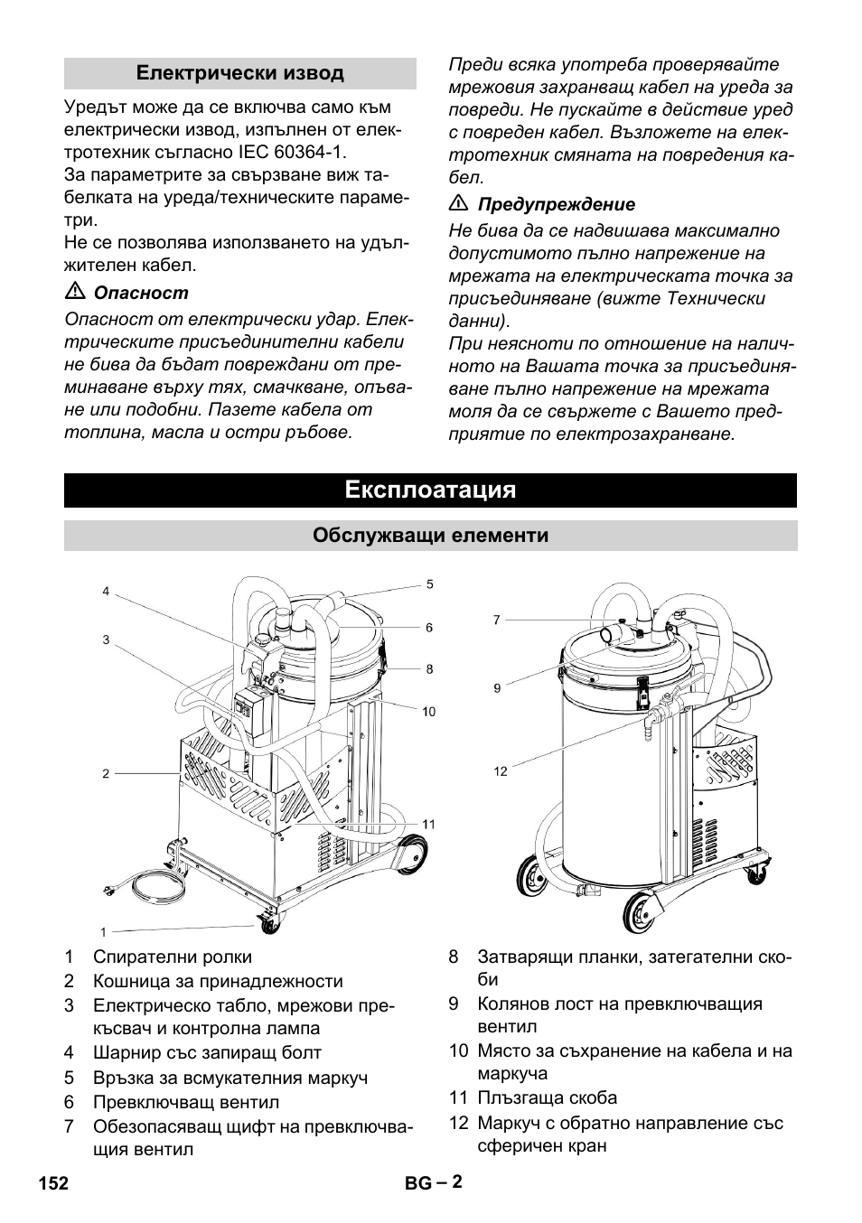 Експлоатация | Karcher IVL 50-24-2 User Manual | Page 152 / 192
