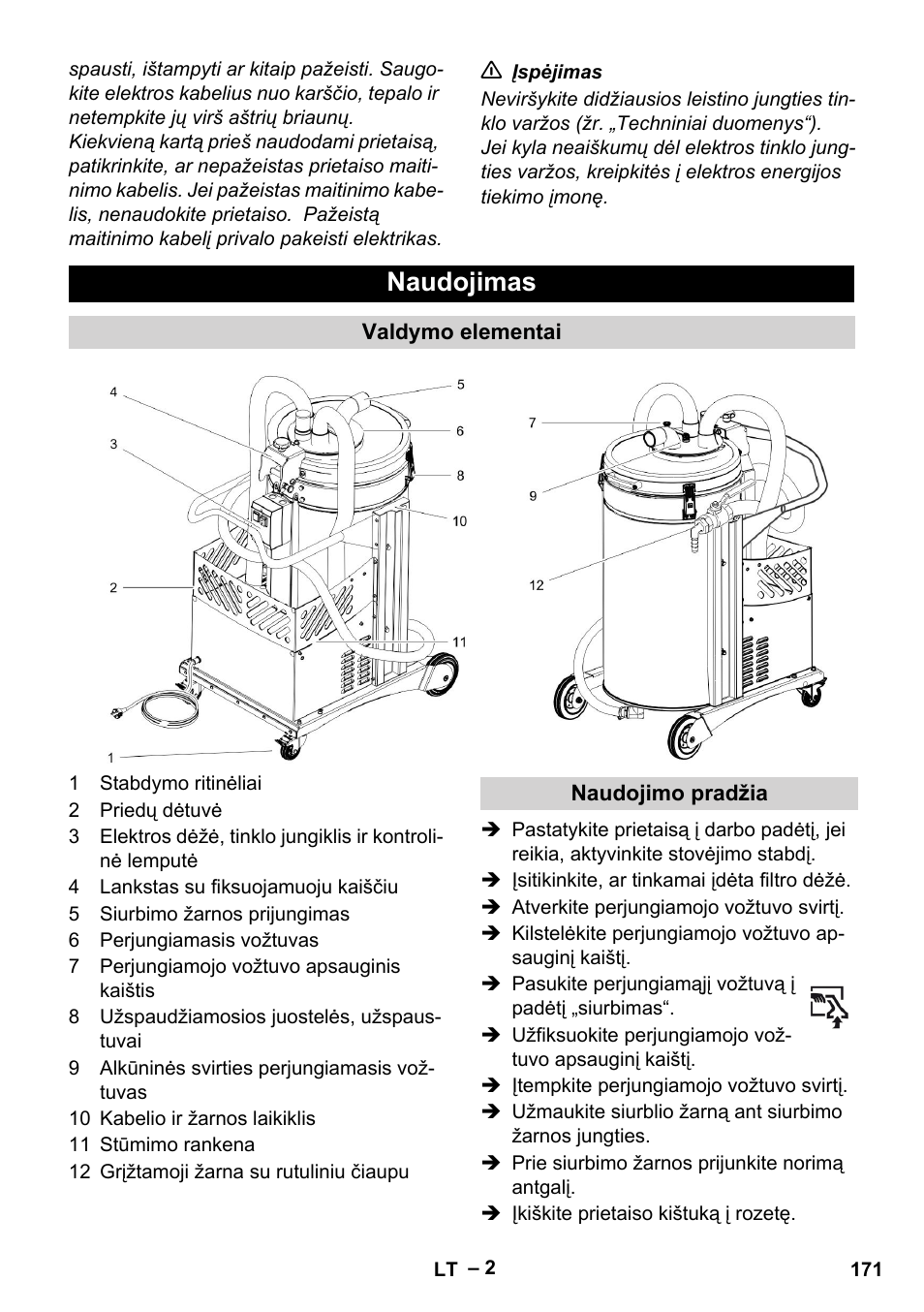 Naudojimas | Karcher IVL 50-24-2 User Manual | Page 171 / 192