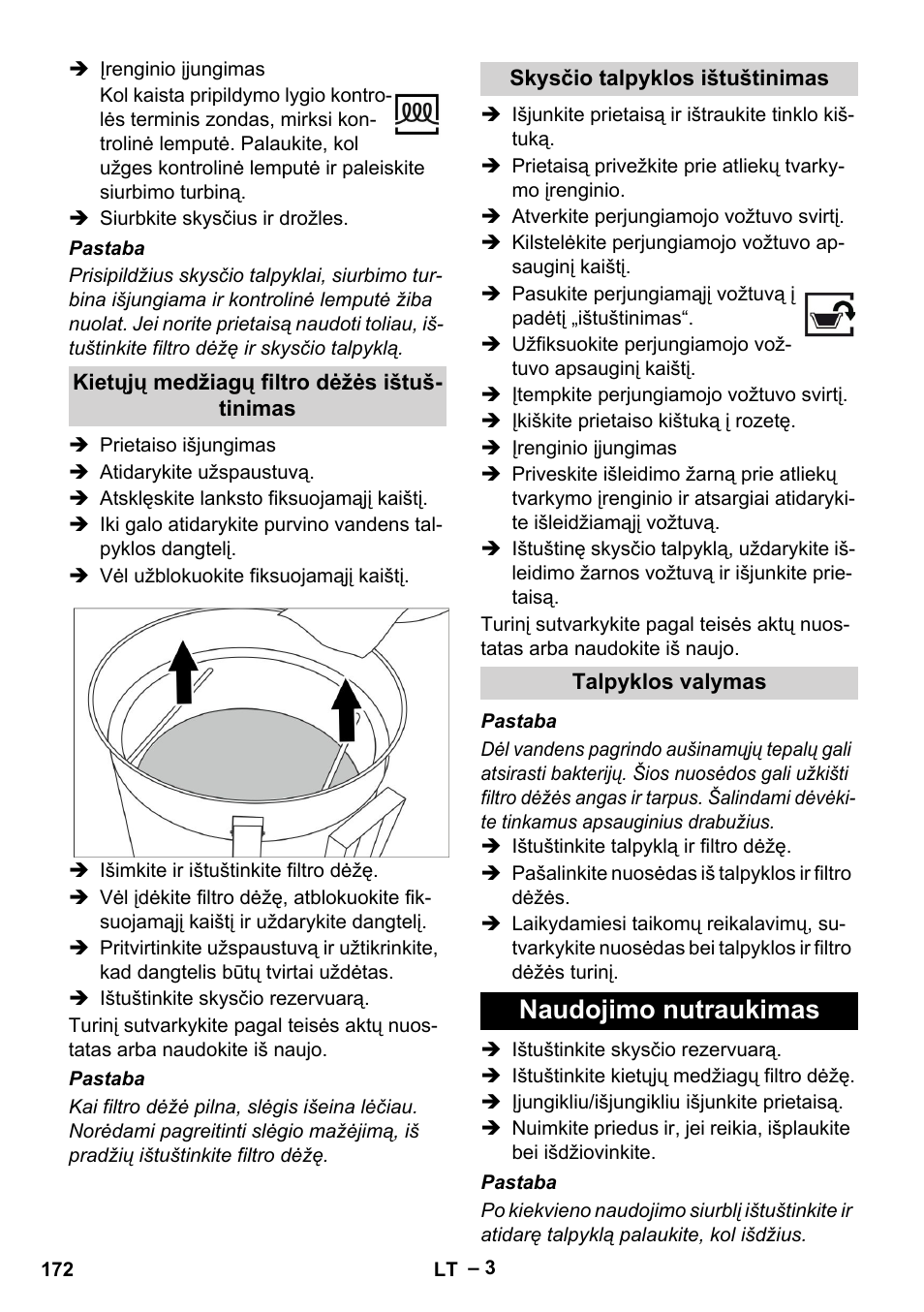 Naudojimo nutraukimas | Karcher IVL 50-24-2 User Manual | Page 172 / 192