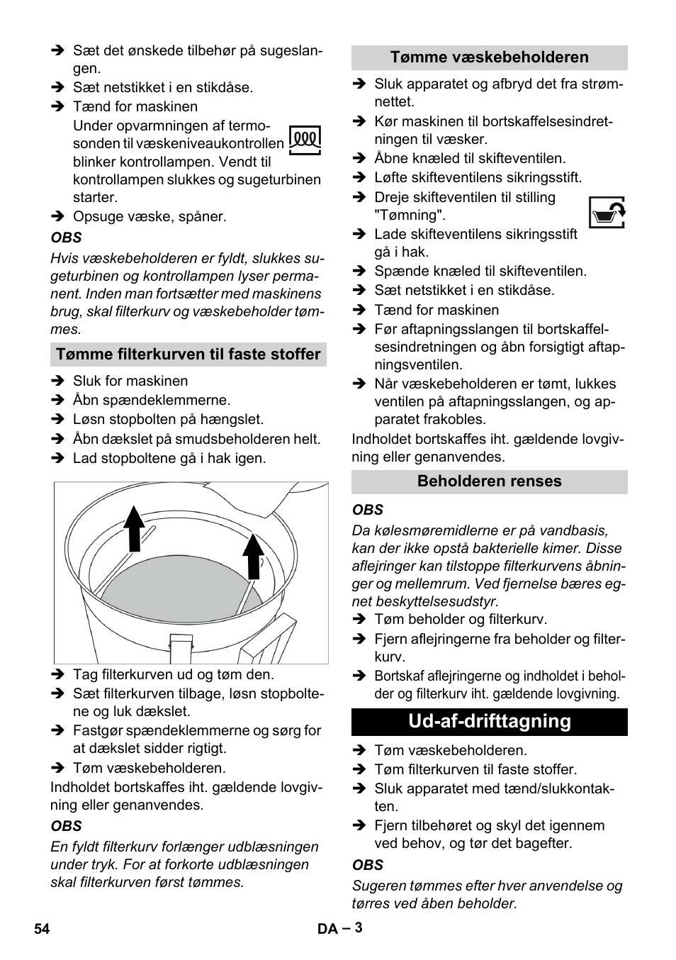 Ud-af-drifttagning | Karcher IVL 50-24-2 User Manual | Page 54 / 192