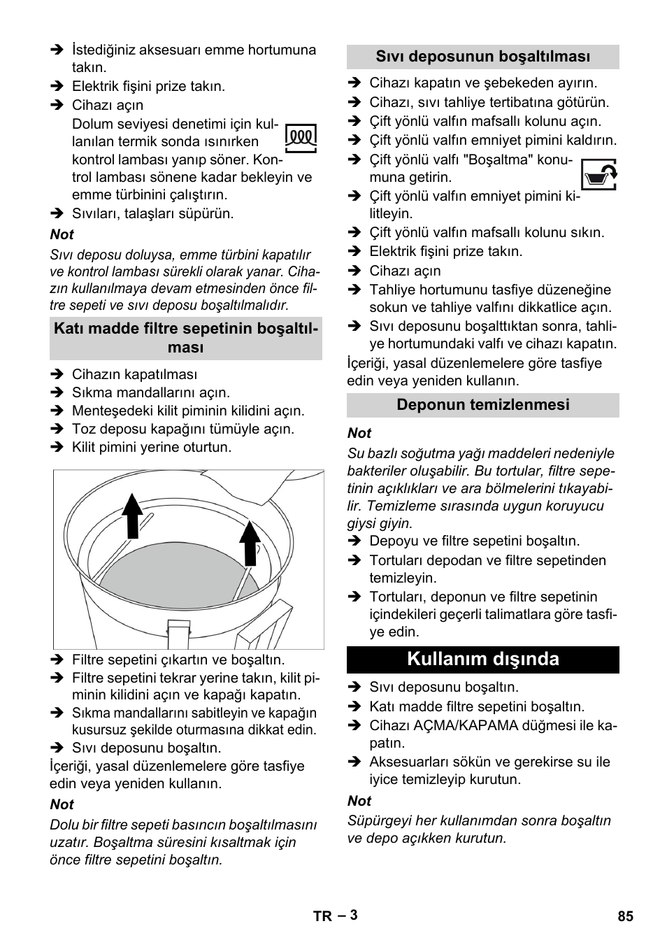 Kullanım dışında | Karcher IVL 50-24-2 User Manual | Page 85 / 192