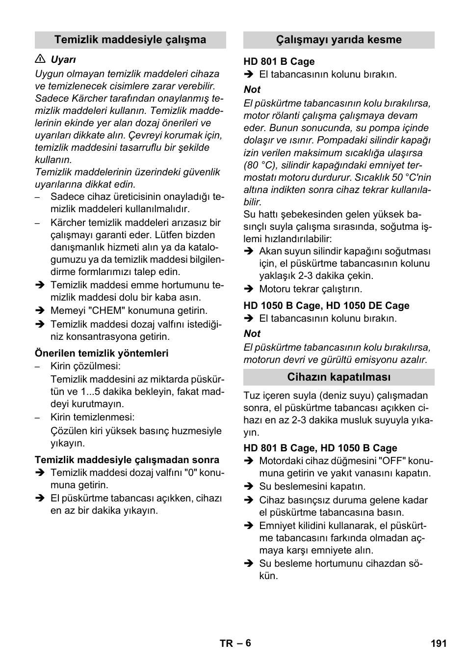 Karcher HD 1050 De Cage User Manual | Page 191 / 286