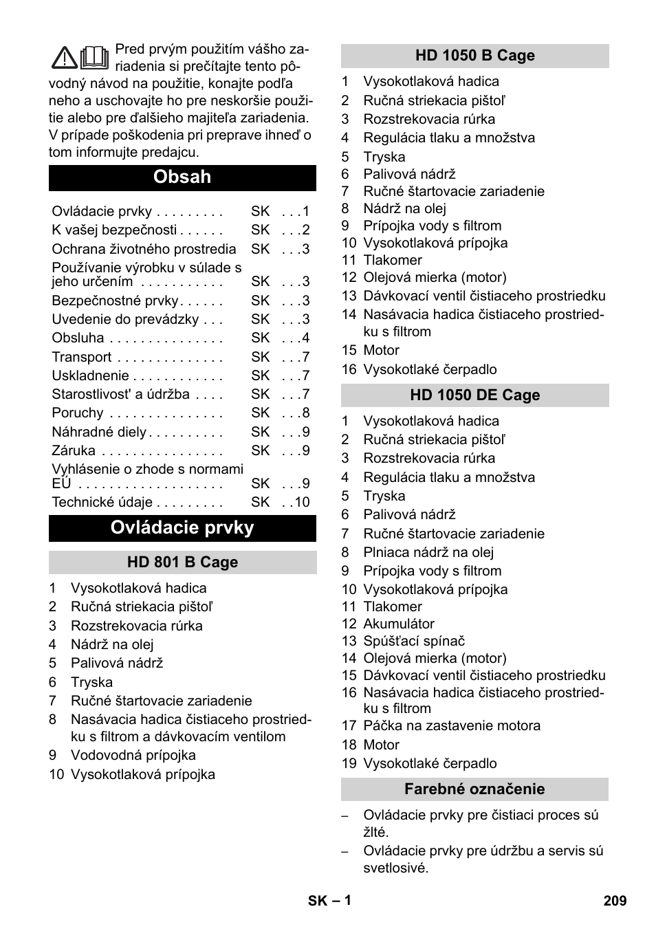 Karcher HD 1050 De Cage User Manual | Page 209 / 286