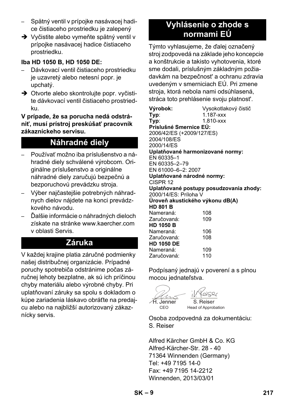 Karcher HD 1050 De Cage User Manual | Page 217 / 286