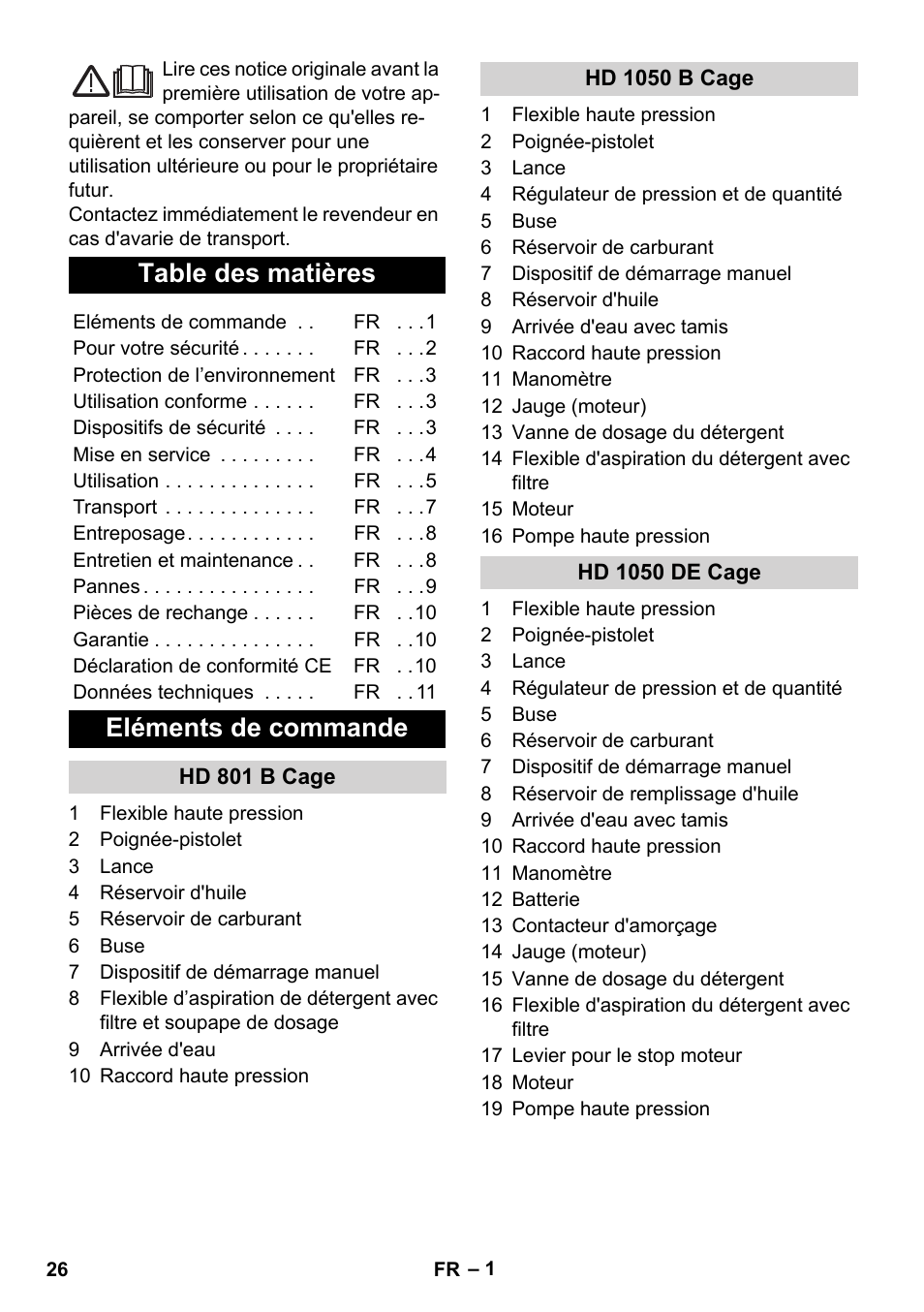 Karcher HD 1050 De Cage User Manual | Page 26 / 286