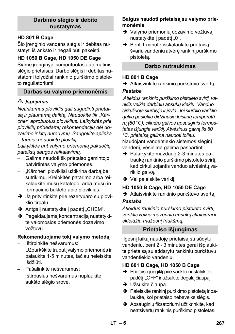 Karcher HD 1050 De Cage User Manual | Page 267 / 286