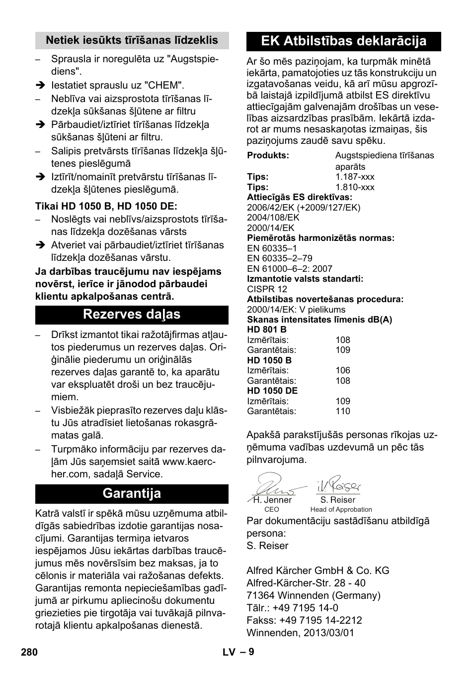 Karcher HD 1050 De Cage User Manual | Page 280 / 286