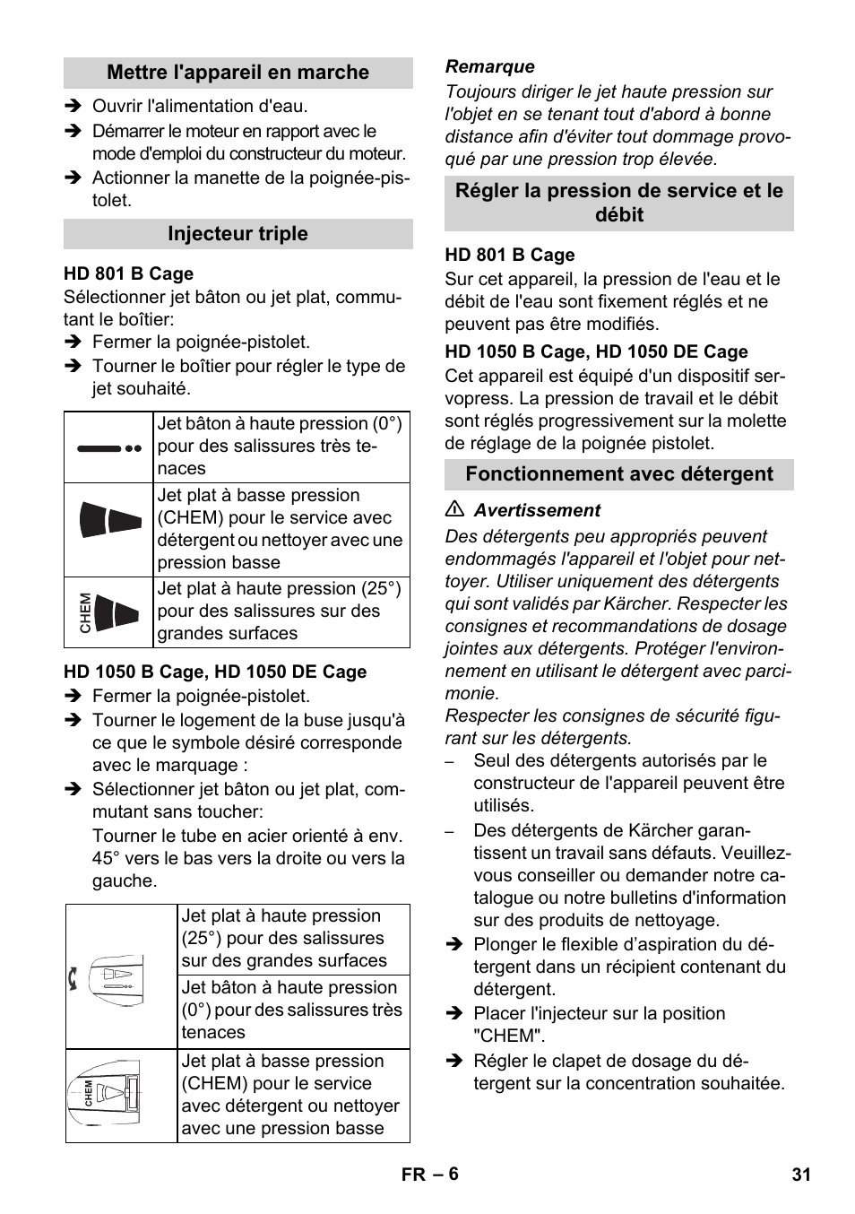 Karcher HD 1050 De Cage User Manual | Page 31 / 286