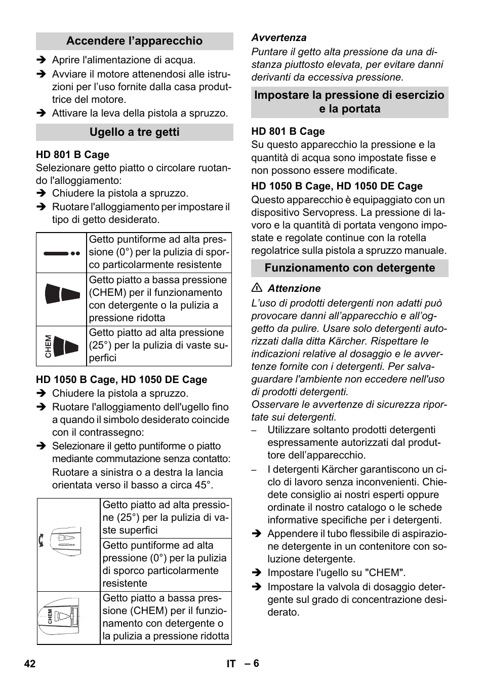 Karcher HD 1050 De Cage User Manual | Page 42 / 286