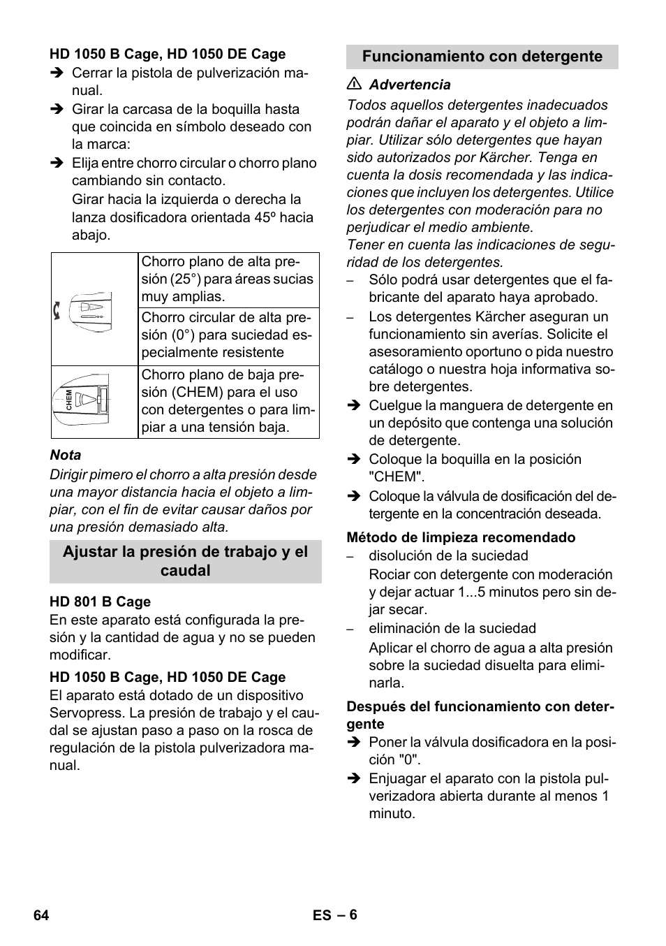 Karcher HD 1050 De Cage User Manual | Page 64 / 286
