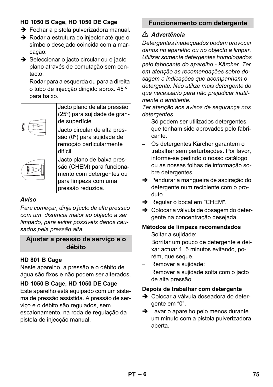 Karcher HD 1050 De Cage User Manual | Page 75 / 286