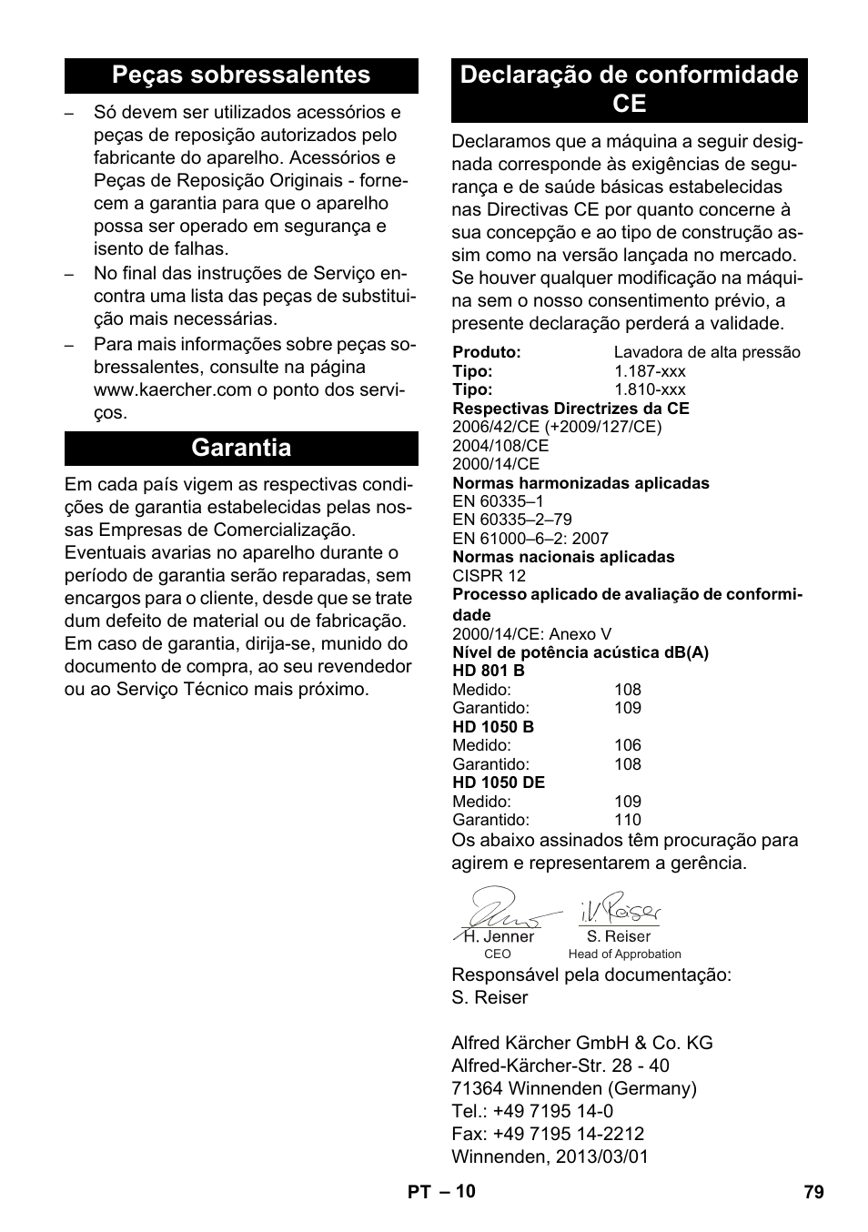 Karcher HD 1050 De Cage User Manual | Page 79 / 286