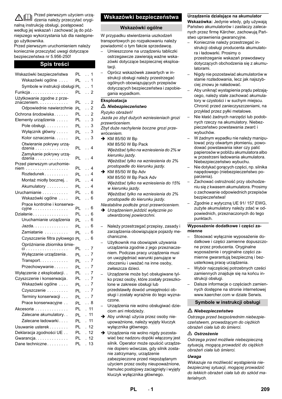 Karcher KM 85-50 W Bp Adv User Manual | Page 209 / 336