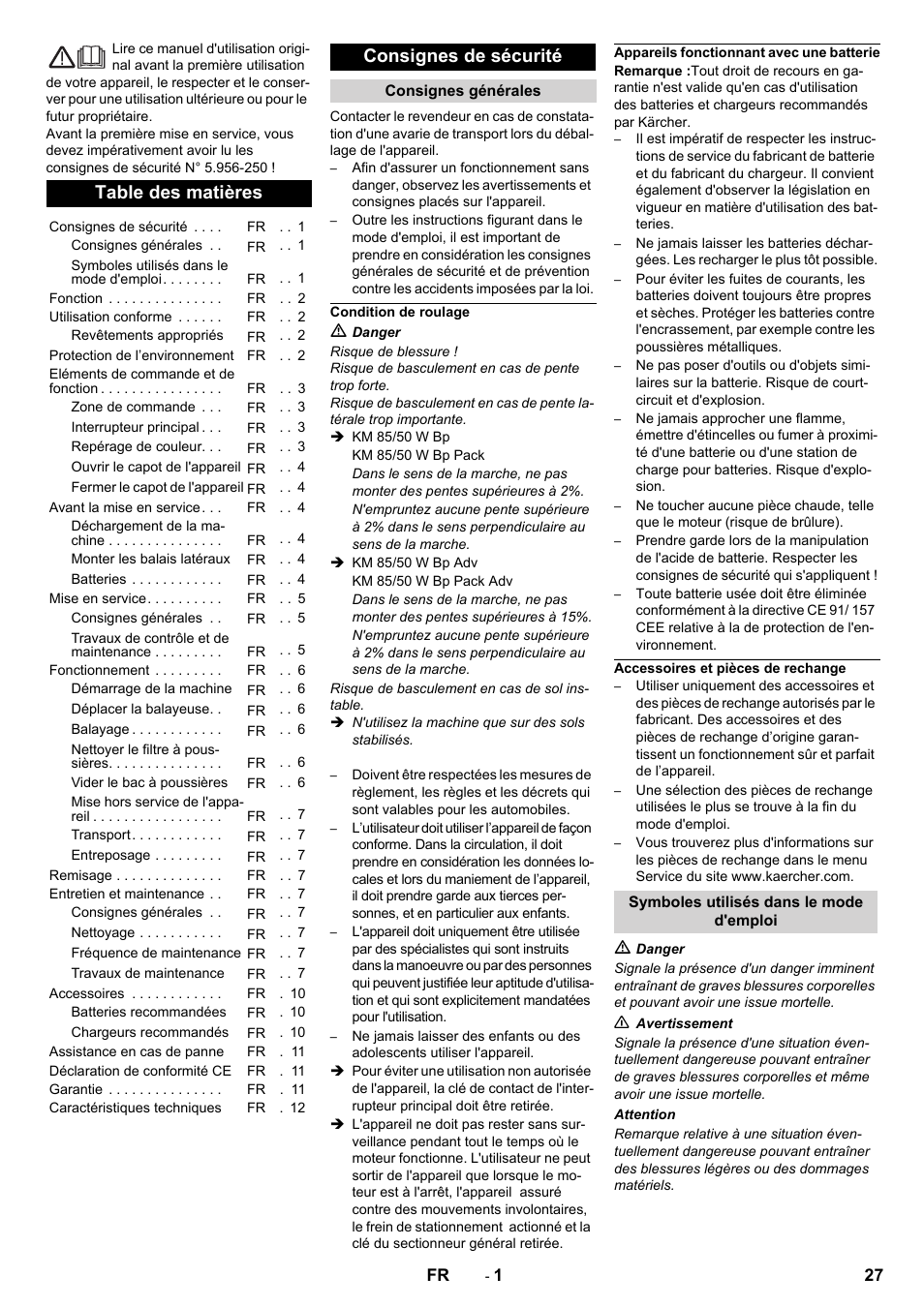 Karcher KM 85-50 W Bp Adv User Manual | Page 27 / 336