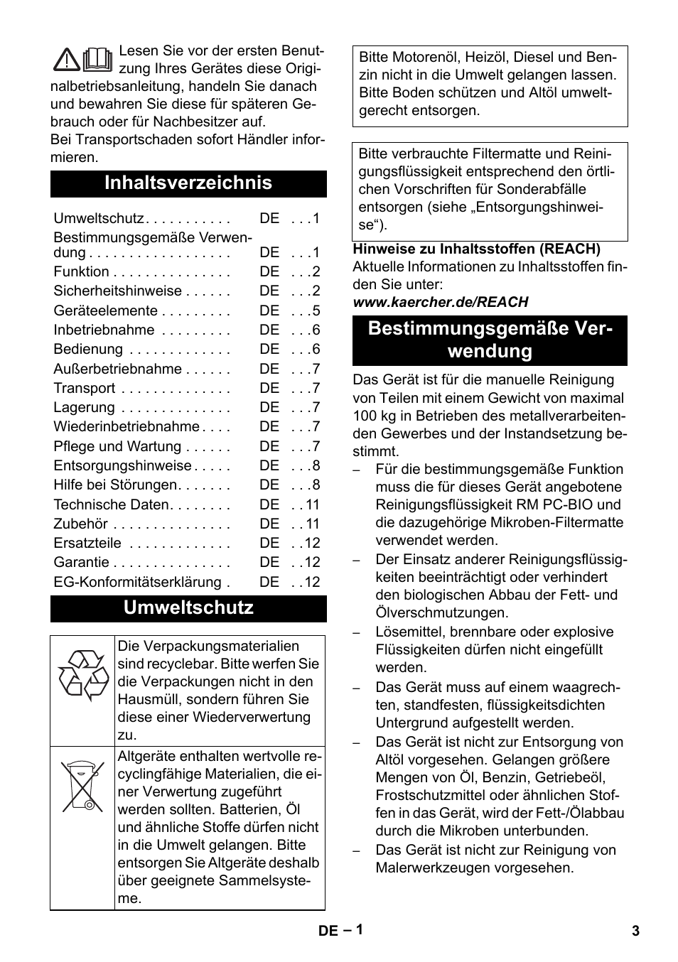 Karcher PC 100 M2 BIO User Manual | Page 3 / 232